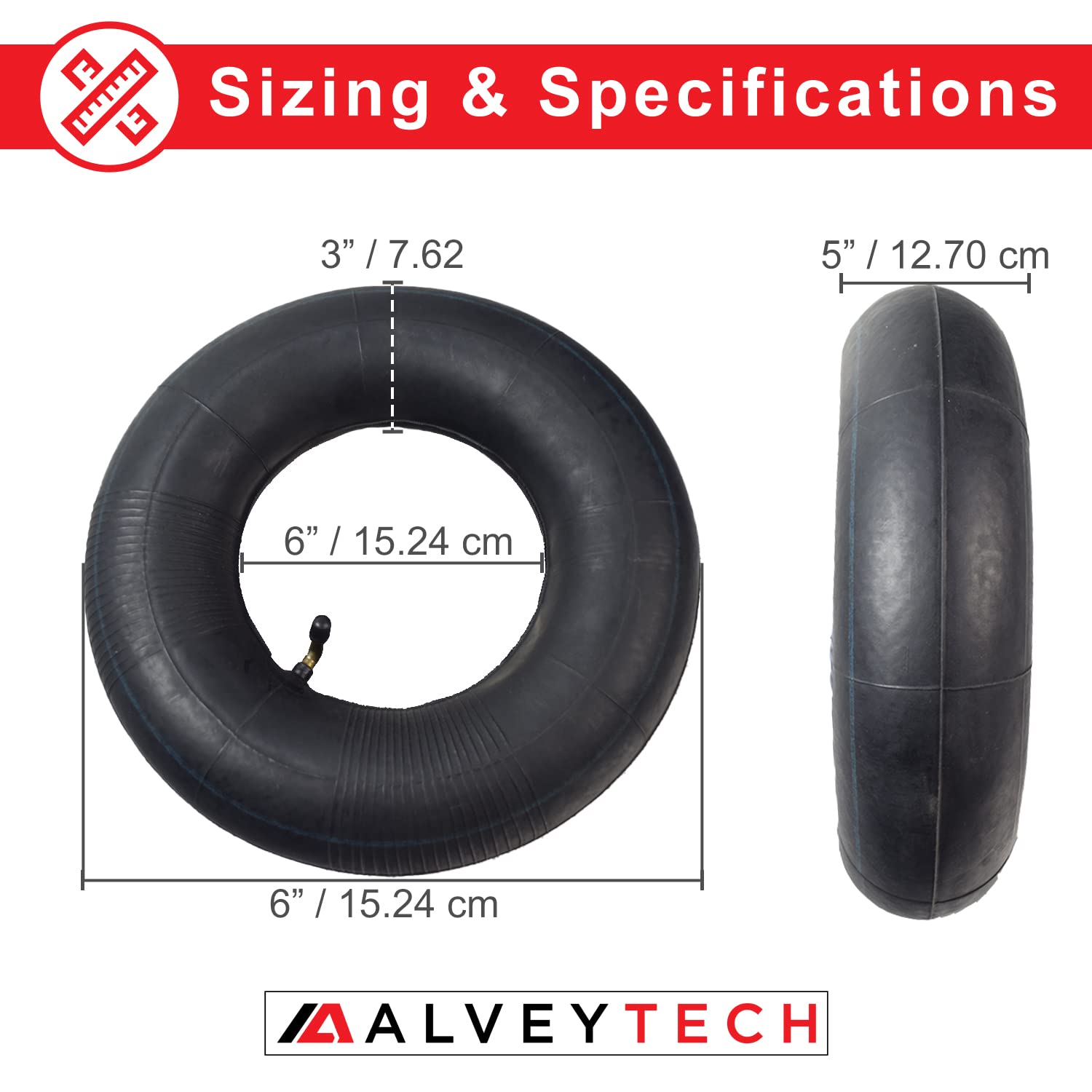 Amazon.com: AlveyTech 12x5.00-6 Inner Tube with Bent Valve Stem