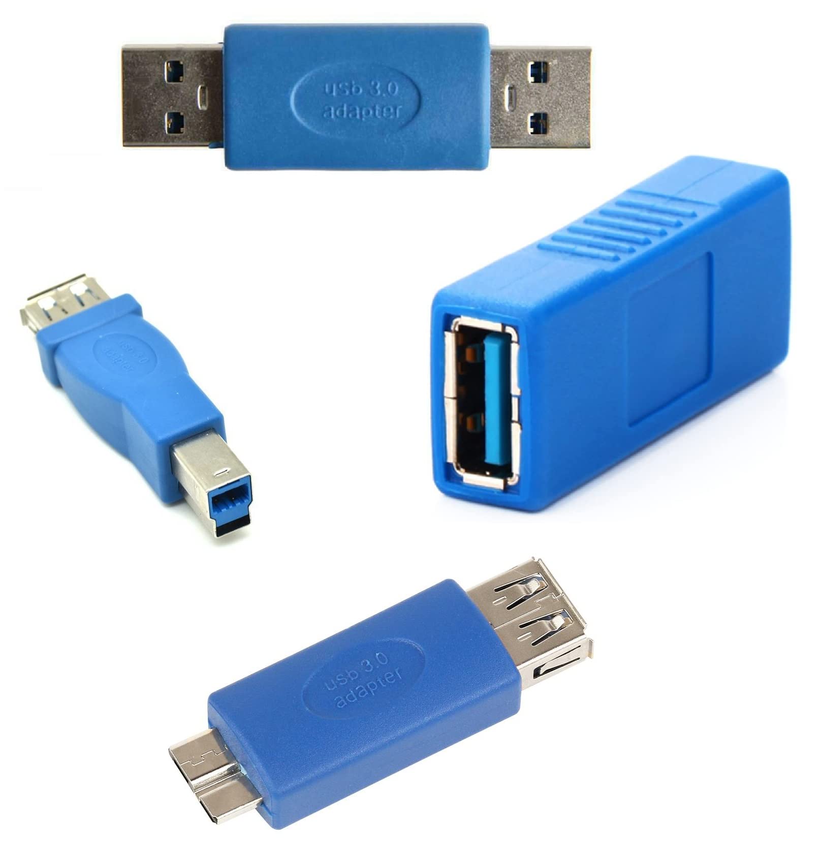 H-its Kabel : 4 USB 3.0 Couplers - USB 3.0 Adapters, USB 3.0 Type-A Female to Female and Male to Male, Type A Female to B Female, Micro-B Male to TypeA Male, High Convert Speed Extension Coupler (B09WNH38KB) Amazon Price History, Amazon Price Tracker