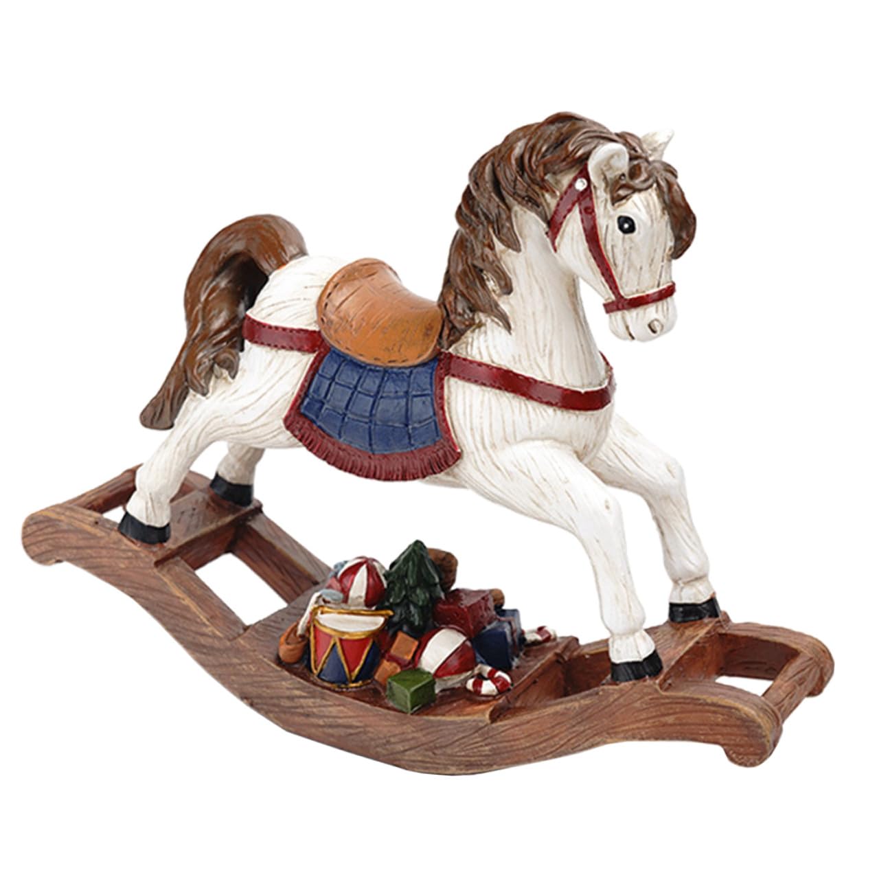 Cheval à Bascule Résine Décoration de Bureau Festive pour Noël