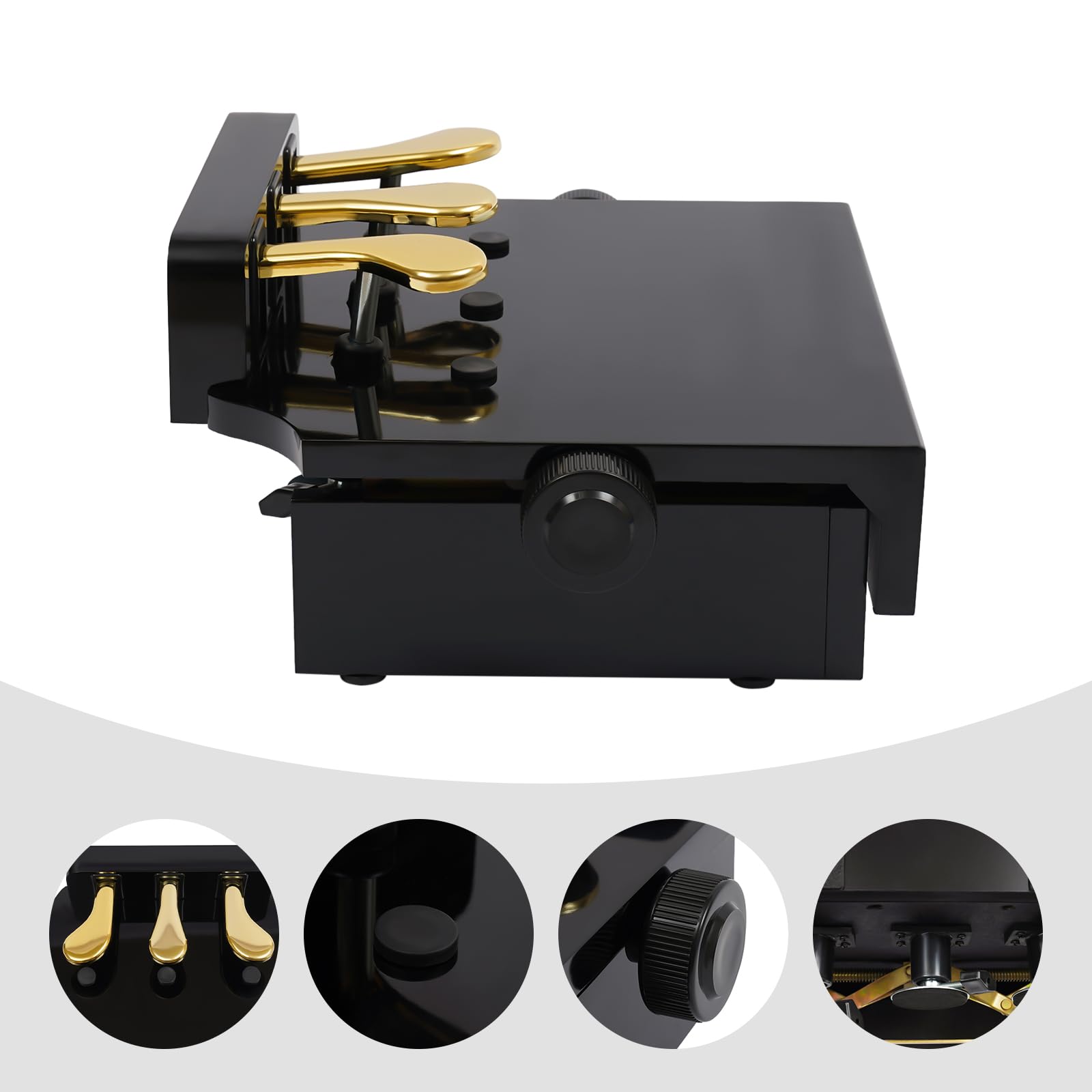 Panca di estensione del pedale del pianoforte prolunga per pianoforte per bambini altezza regolabile con 3 pedali rialzista pedaliero sustain pedale sud pedale accessori per pianoforte