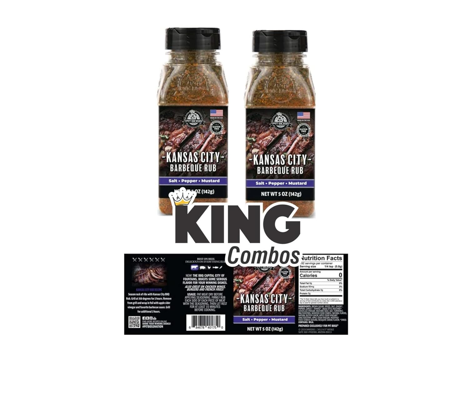 Pit Boss BBQ and Grill Seasoning with the exotic flavors + King Combo QR Code (Untimate Burger (2 Count))