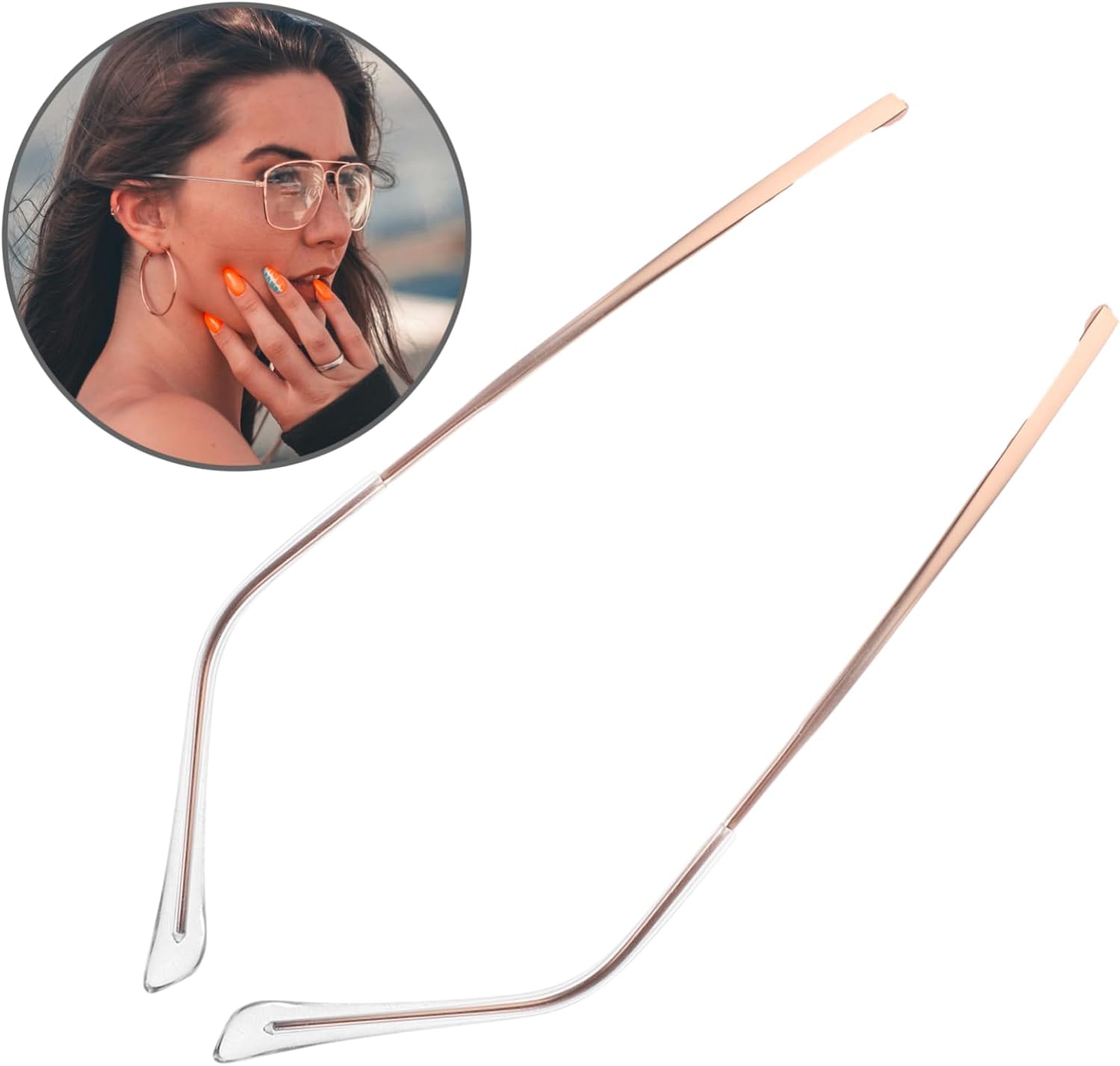 Universal Metal Eyeglasses Temples Sturdy Replacement Parts for Glasses Arm Compatible Most Frames for Eyewear Repair