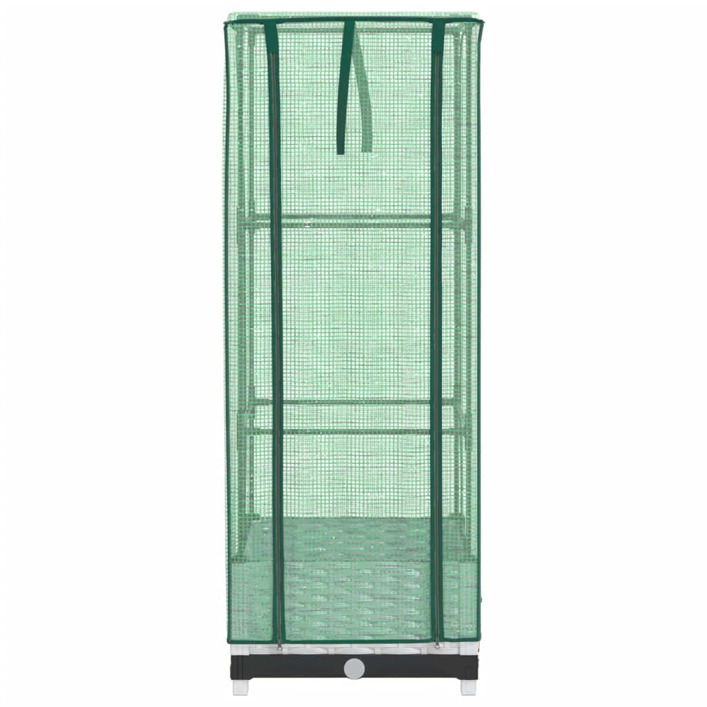 Jardinera estable con marco de escalada y cubierta en aspecto de ratán para exteriores y semillero versátil con función de invernadero y ventilación para verduras y hierbas