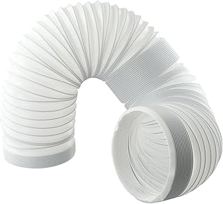 Manguera de escape para aire acondicionado portátil, alambre de acero de 1,5 m, tubo de extensión de 6 pulgadas de diámetro, color blanco