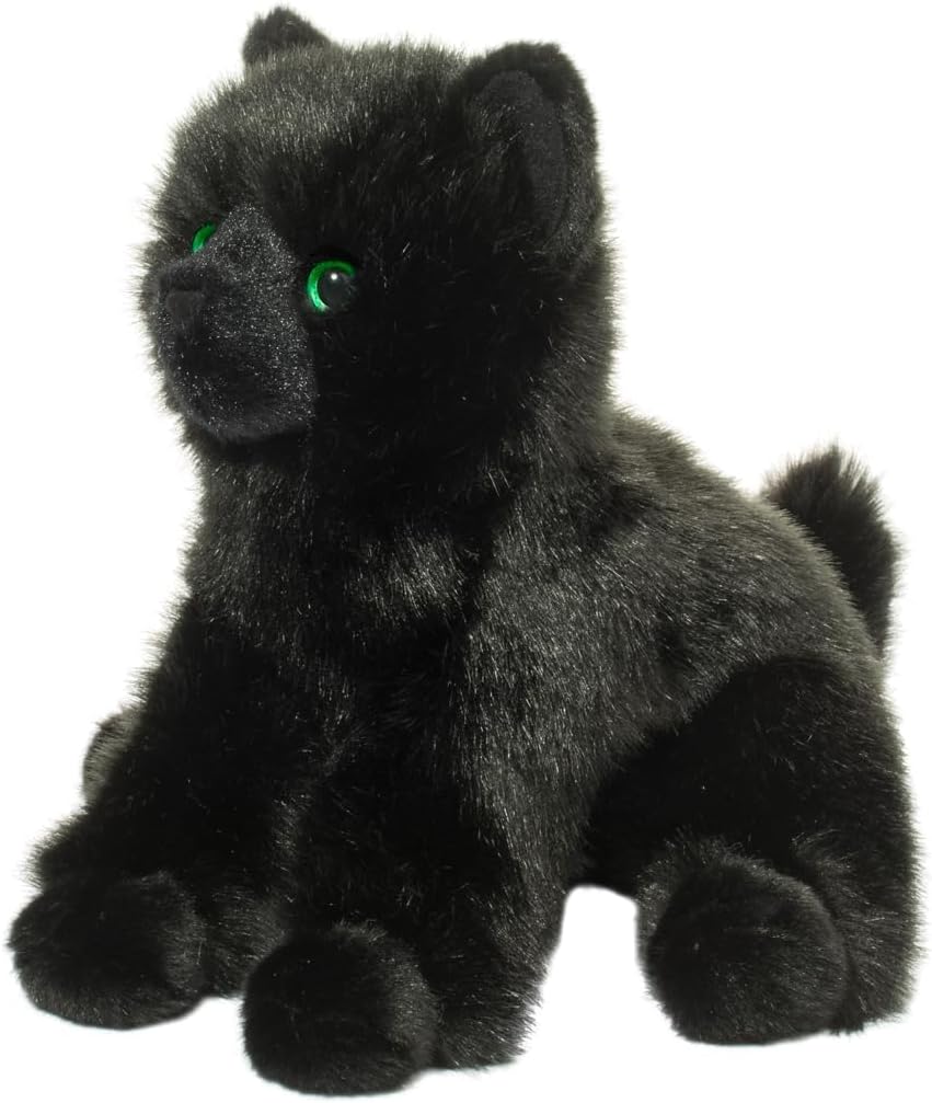 Douglas Salem Black Cat Plush Stuffed Animal - 9 Inch Tall Sitting