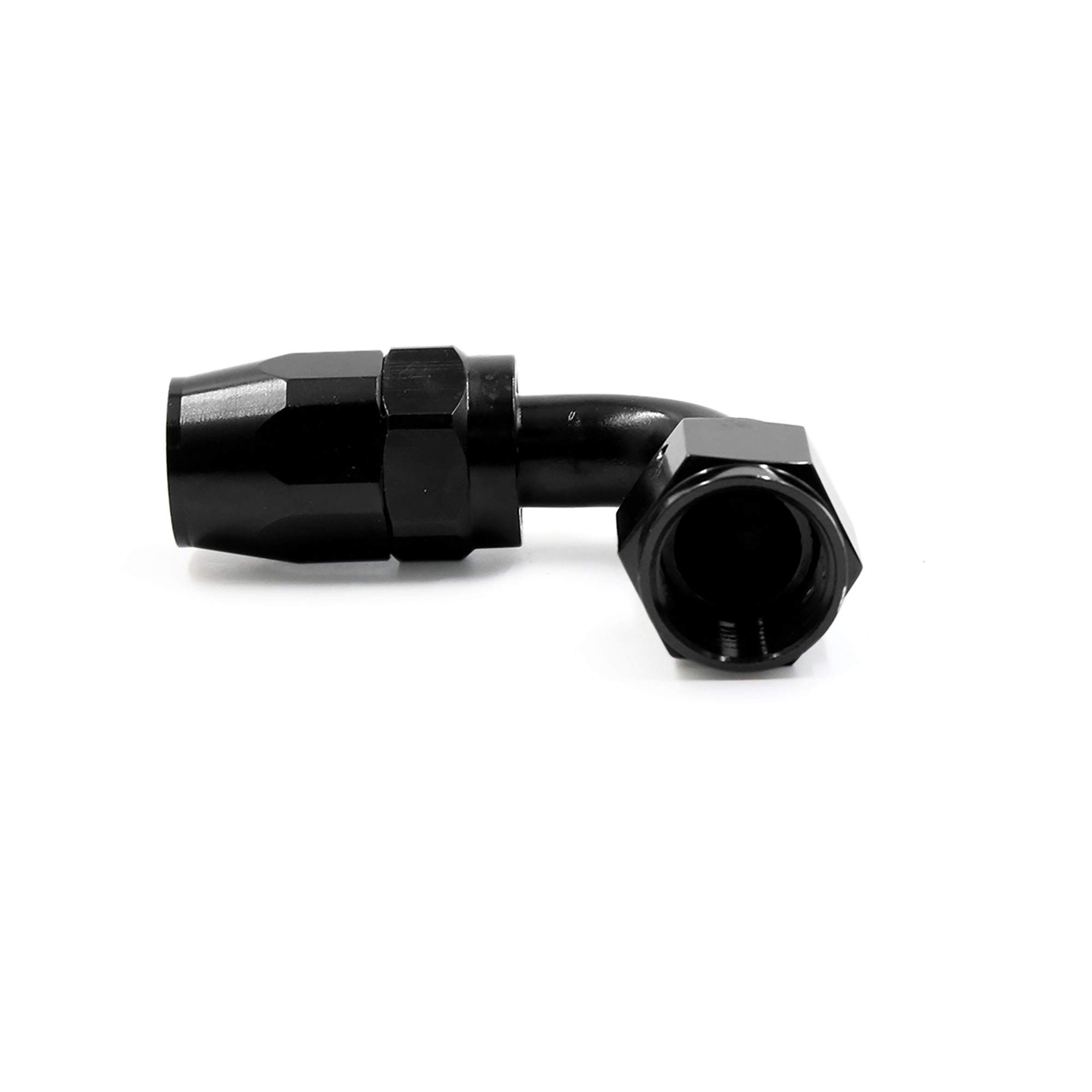 sourcing map 2uds 10AN AN10-10AN Vehículo Coche Junta Conexión Tubo Manguera Tubería Negro 8AN 90 Grados