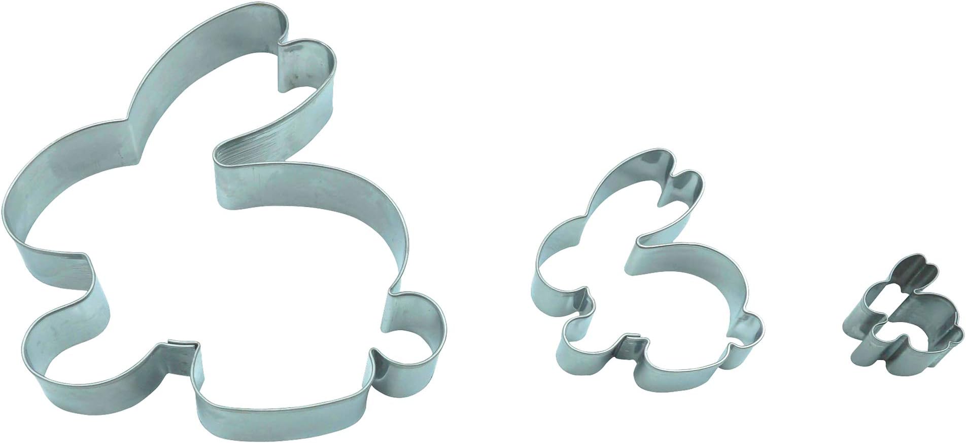 Easter Rabbits Cookie Cutter Set of 3, 9.5 cm, 5.5 cm, 2.3 cm, Stainless Steel
