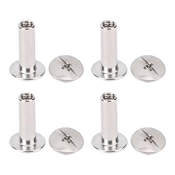 Semme 100 Set M3 Rivet Stud Set 4x13x8.5mm Stainless Steel Alloy Double Cap Rivet Studs with Secure Connections for PU Leather Clothing Crafts
