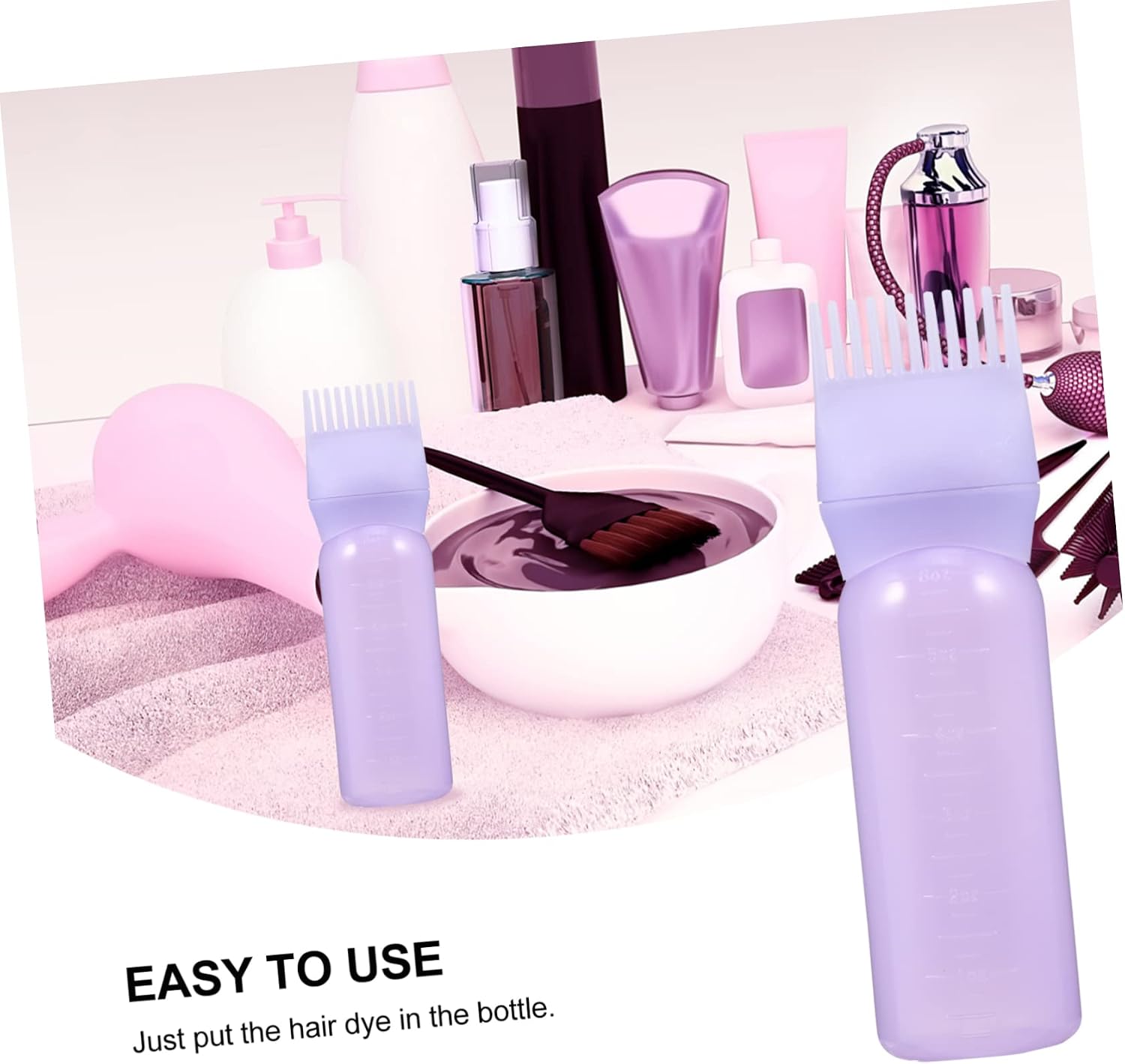 4pcs Hair Dye Applicator Bottles with Root Comb Coloring Tools for Hair Care and Coloring Includes and Bottles