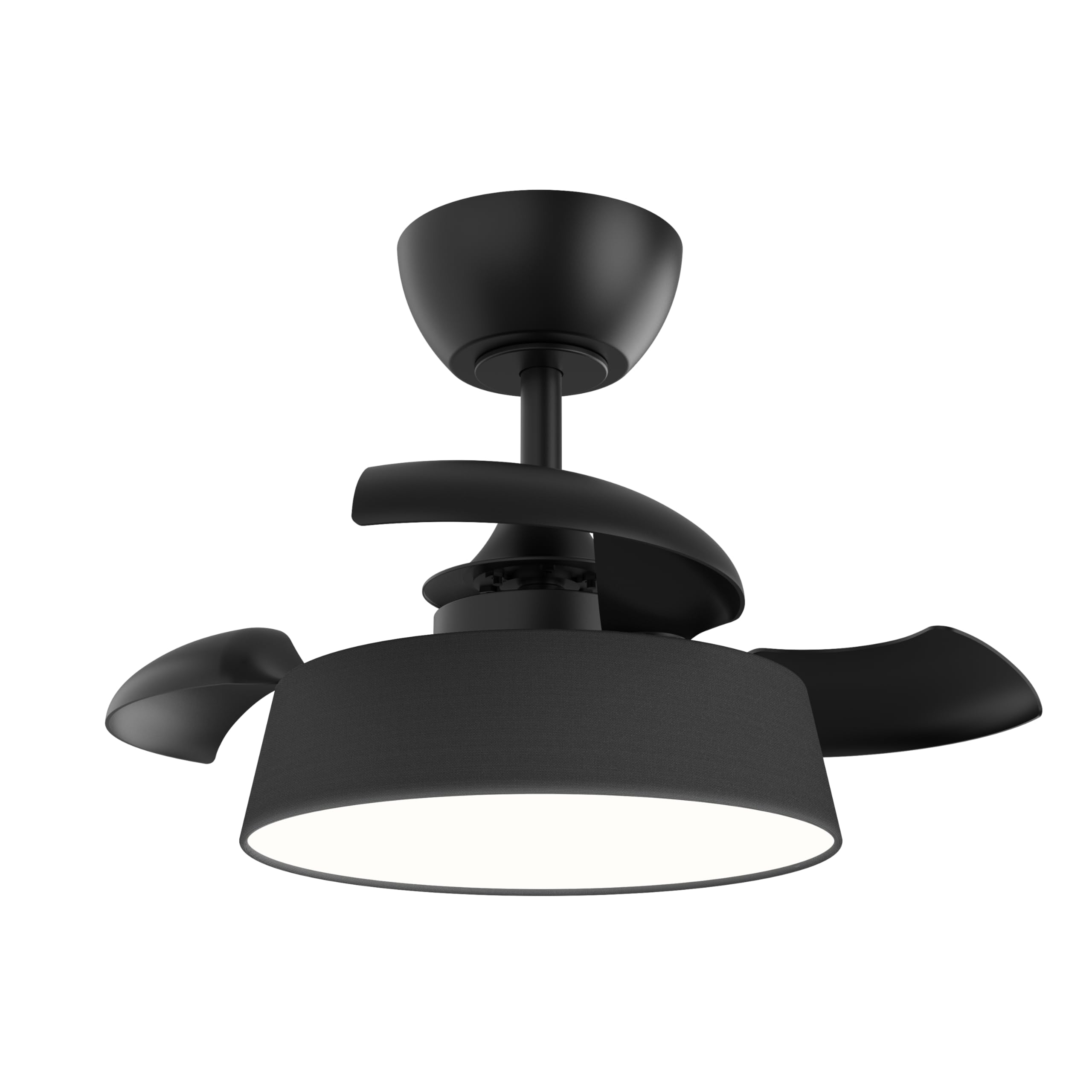Sulion - Ventilador de Techo con Luz y Palas Retráctiles Wizz Stilo – Motor DC Silencioso, Luz Regulable 3000K–5500K, Función Verano/Invierno, Mando a Distancia – Ø55 cm