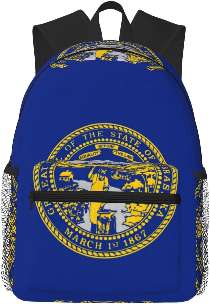 Nebraska Flag Backpack Large Sports Bag, Best for Basketball, Soccer, Volleyball, Swim, Gym, Travel
