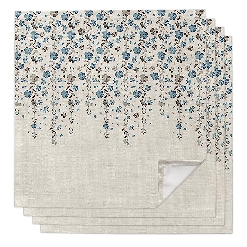 Servilletas de Tela Set de 4 Azul Gris Floral 50x50 cm miniatura 1