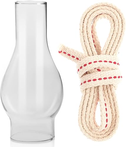 Uonlytech Pantalla de cristal para lámparas de aceite, cubierta de luz suave, diseño vintage para acampar