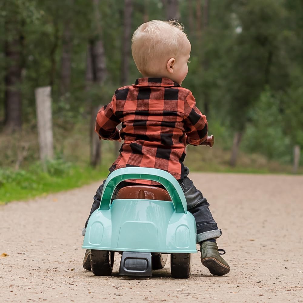 Bandits & Angels Riding Car Scooter Retro ab 1 Jahr für Jungen und Mädchen Mintgrün – grüner Laufroller mit Hupe – für drinnen und draußen – mit Stauraum