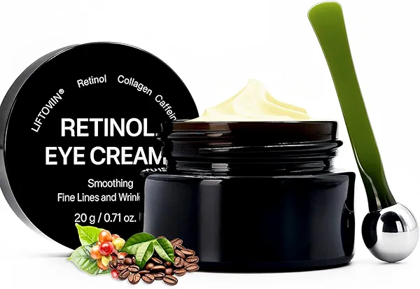 MythosFlow Retinol Eye Cream for Dark Circles, Puffy Bags, Puffiness & Fine Lines Eye Firming Cream Tightening Lifting Sagging Skin with Caffeine | LIFTONIN Collagen | Peptide | Vitamin E - 0.71 oz