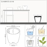 Lechuza Self Watering Plant Pot CLASSICO 43 LS Garden Flower Indoor and Outdoor Plastic Planter with Drainage Hole D43 H40 cm Red High-Gloss - 7