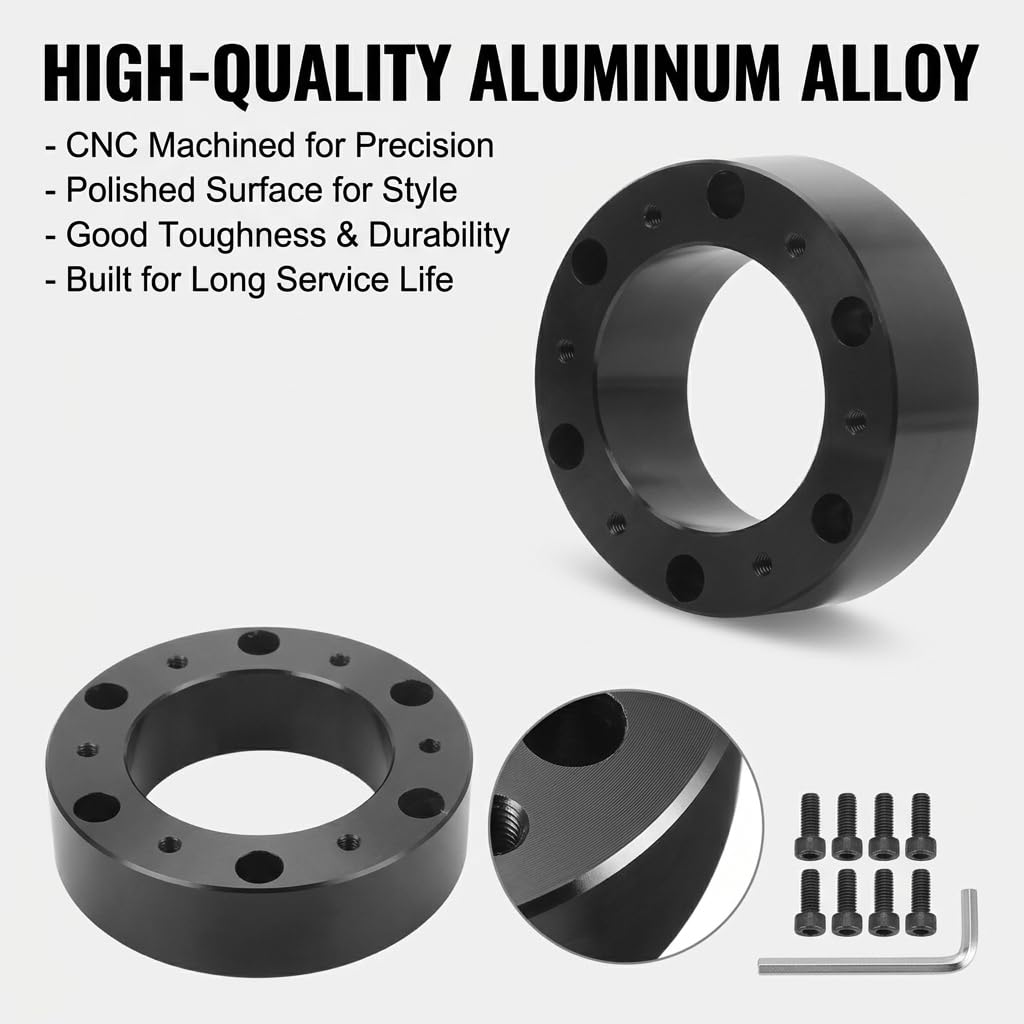 Dystans Koła Kierownicy 1 Cal, Adapter Piasty ze Stopu Aluminium Zwiększający wysokość i Poprawiający Komfort Jazdy, Odpowiedni do Kierownic z 6 Otworami