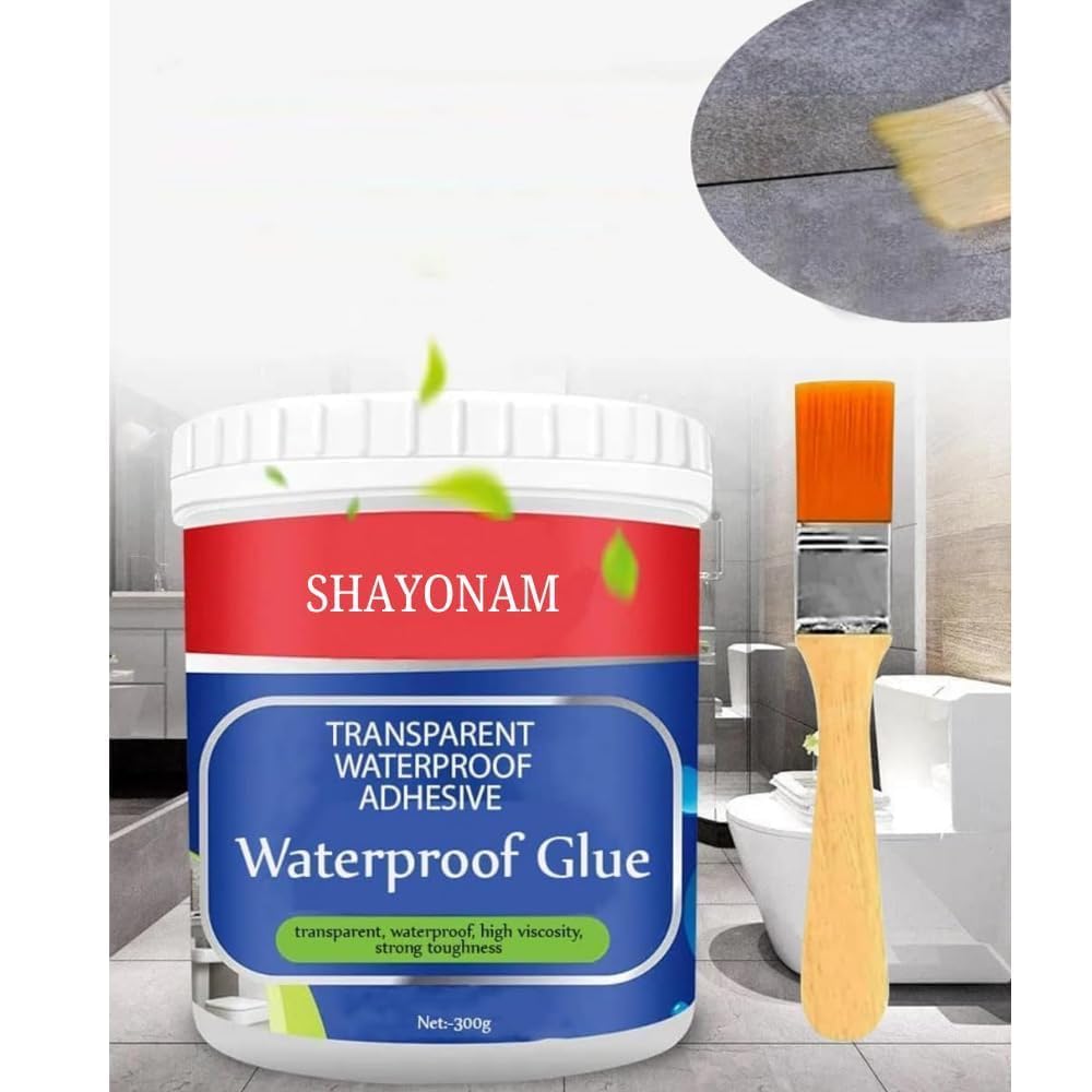 SHAYONAM Pack Of 1 Waterproof Adhesive Glue, 300gm, with Brush, Transparent, for Roof Leakage, Crack Seal, Water Leakage Solution, Waterproofing for Pipe, Wall, Tiles/*- (B0DDJLFVMB) Amazon Price History, Amazon Price Tracker