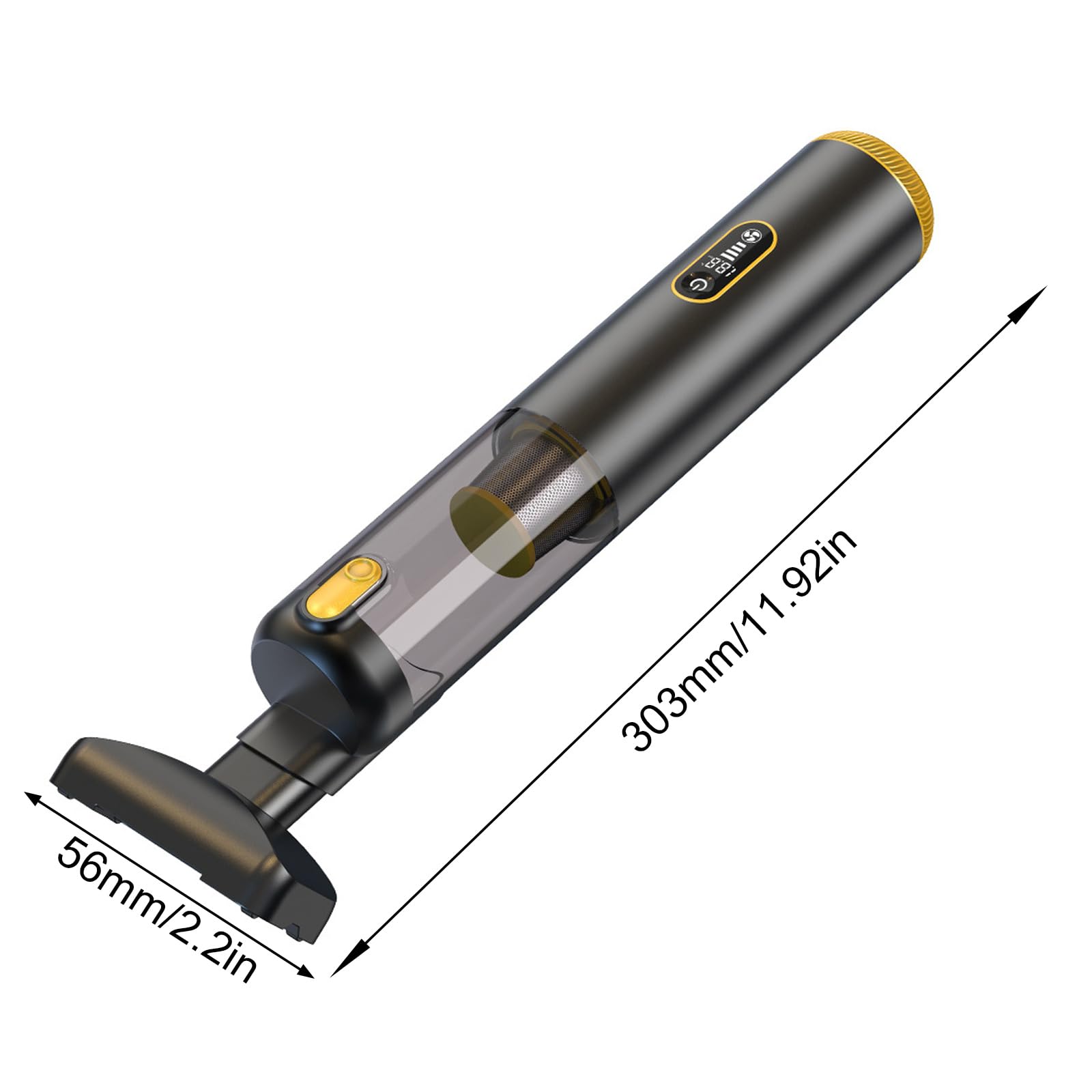 Aspirapolvere portatile per auto in metallo con motore velocità 82600 giri/min per la pulizia lunga durata e stoccaggio portatile Aspirapolvere portatile per auto con motore senza spazzole
