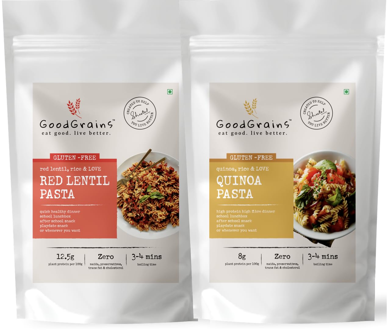 GoodGrains Delicious Gluten-Free Pasta Combo: Quinoa & Red Lentil (Pack of 2) (B0C9YJ4LLX) Amazon Price History, Amazon Price Tracker
