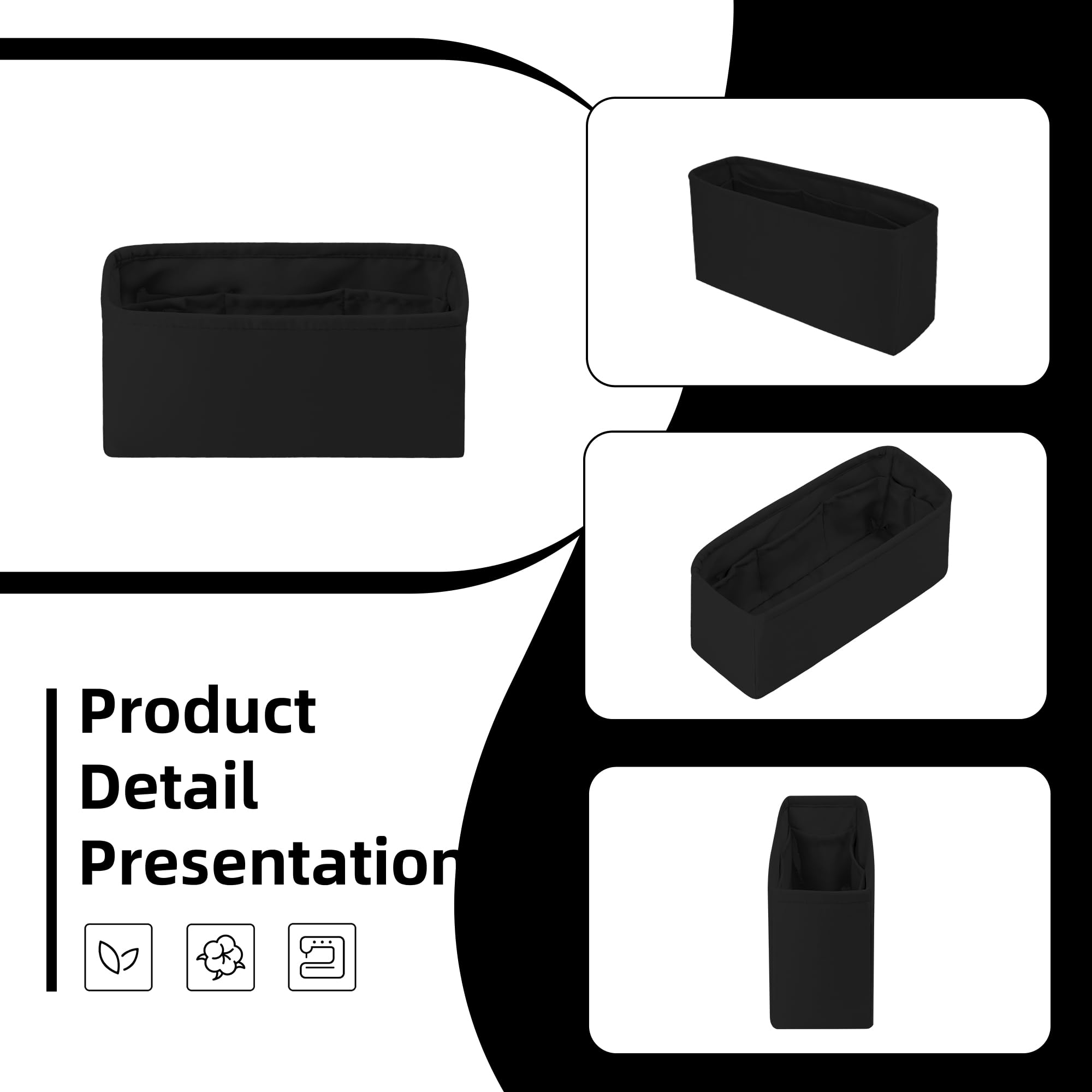 DGAZ Organizador de bolsos, organizador de bolsas de seda, bolso de lujo y moldeador de asas para Chanel 19 bolsas (negro, 19-Jumbo30)