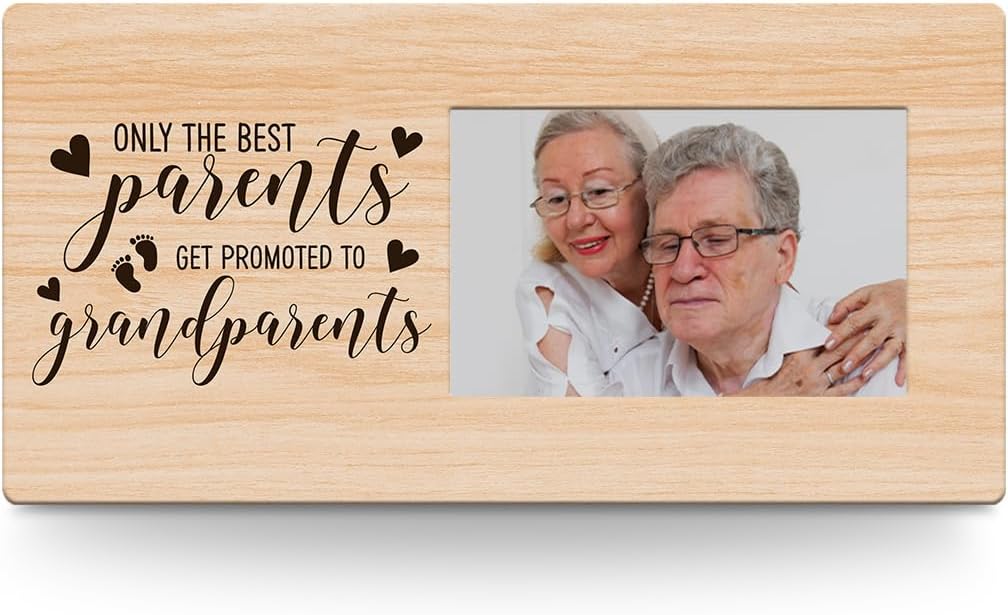 AOZHUO Pregnancy Announcement for Grandparents Wood Picture