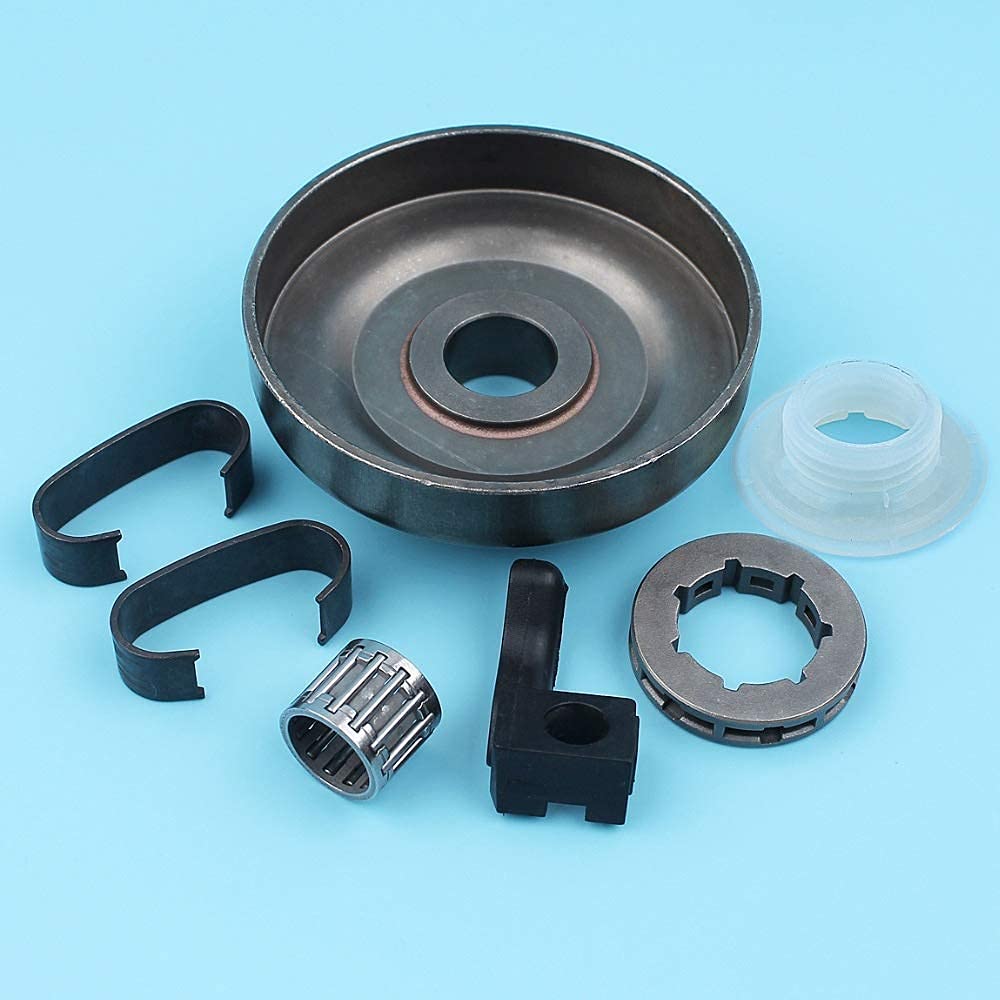 Kit de cojinete de Aguja de Bomba de Aceite de piñón de Resorte de Tambor de Embrague de .325 "Compatible con Husqvarna 350353 346XP 345340445450 Motosierra 503 87 30 72