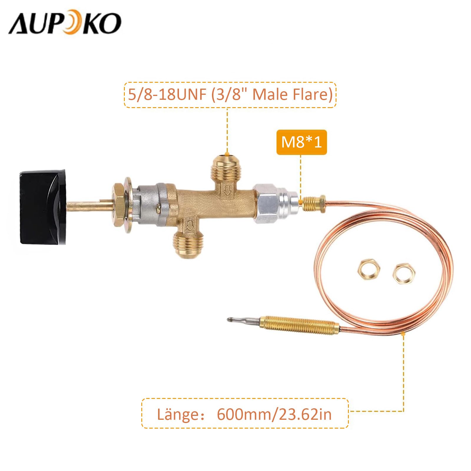 Aupoko Niederdruck LPG Propangas Kamin Feuergrube Flammenfehler Sicherheitssteuerventil Kit mit Zünder Montage Feuergrube Zünder, Druckknopf Zündung Kit für Gasgrill, Heizung, Feuergrube