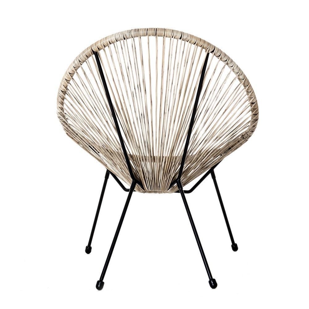 LOLAhome Sillón Acapulco para Jardín, Terraza y Exterior de Metal e Hilos de Polietileno con Topes de Goma, hasta 120kg, Interior/Exterior, 733403