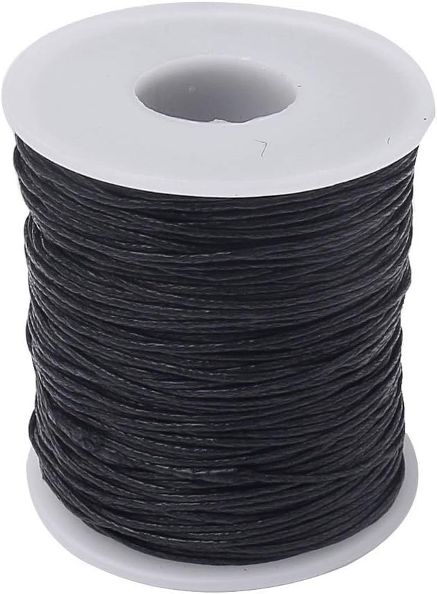 1mm Waxed Cord Wax String for Bracelet Making 100 Yards Bead Thread Black Bracelet Necklace String Cord Bracelet String for Necklace Making Beading Crafting