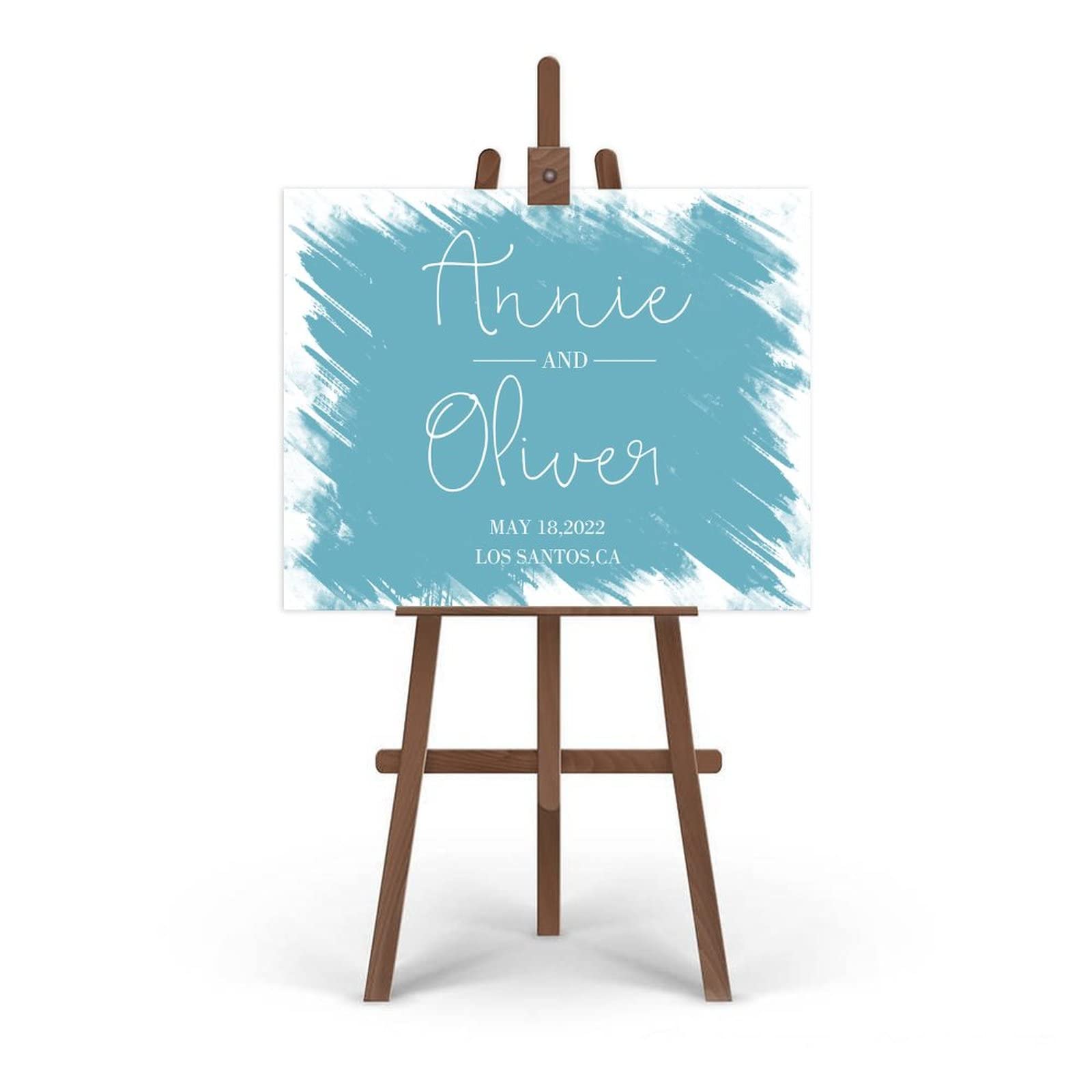 Witamy nowoczesny znak kaligrafii spersonalizowany skrypt znak powitalny dostosowany do Twoich imion i dat zaręczyny ceremonia ślubna dekoracja recepcji 45 x 61 cm