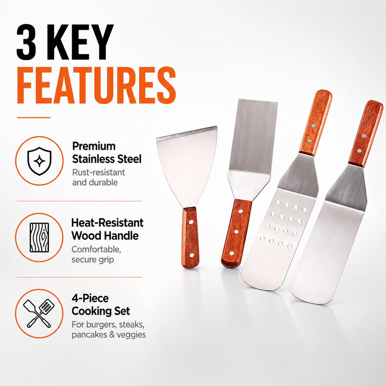 Set di 4 Spatole Barbecue per MHP/Modern Home Products AMCJ AMC