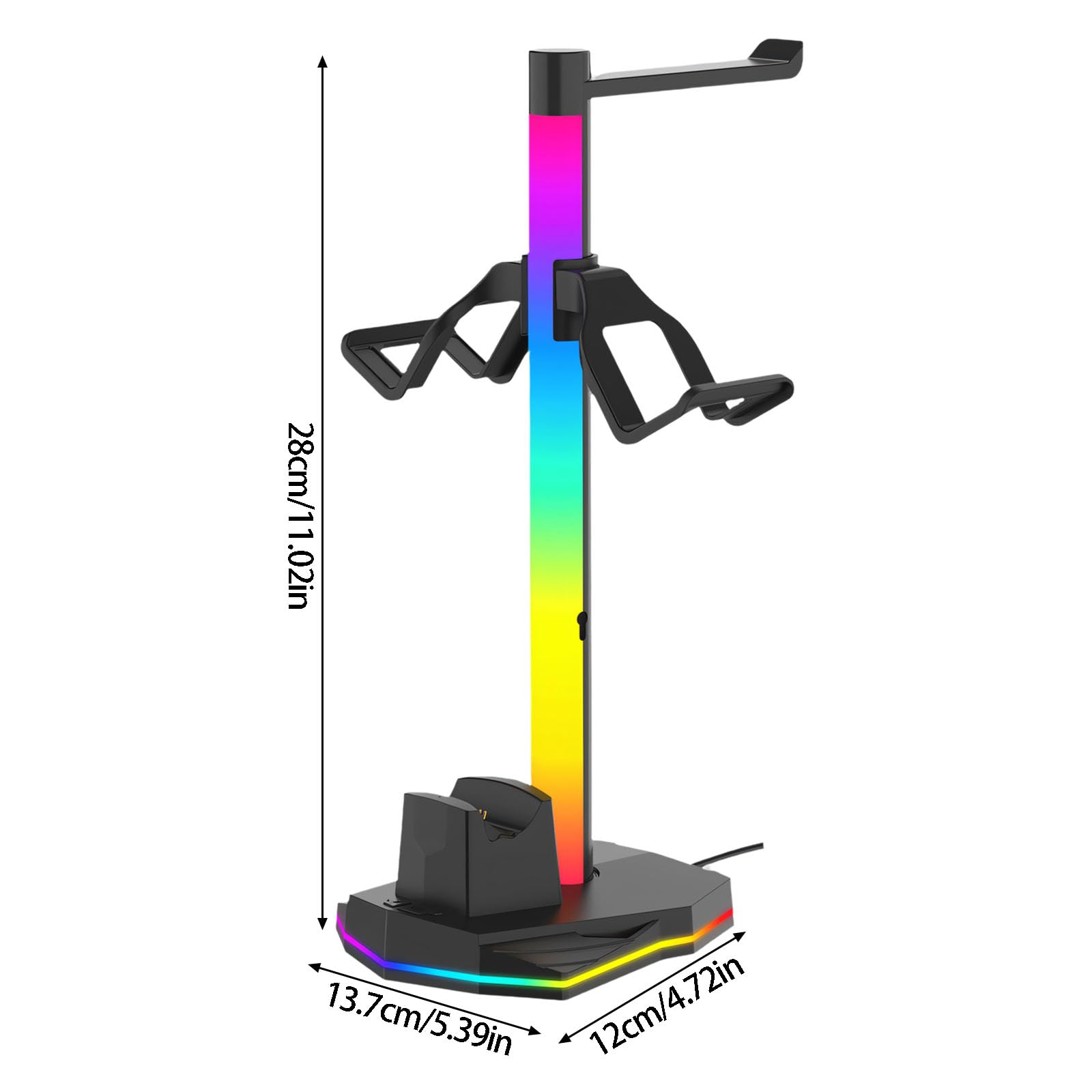 Soporte ergonómico para controlador de auriculares, gancho para auriculares con función de carga rápida y almacenamiento seguro de accesorios P5