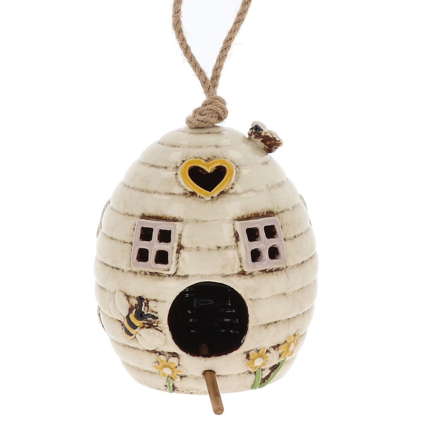Shudehill Giftware Village Pottery Beehive Birdhouse - Cream Birdhouse 335592