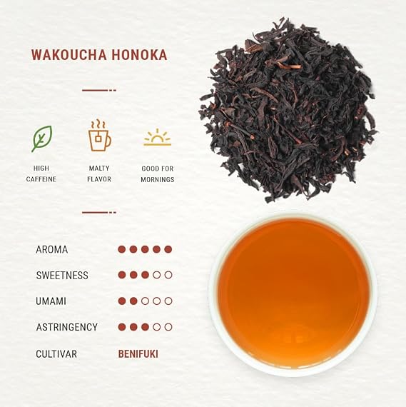 Senbird Japanese Black Loose Leaf Tea - Wakoucha Honoka (2.12oz/60g)