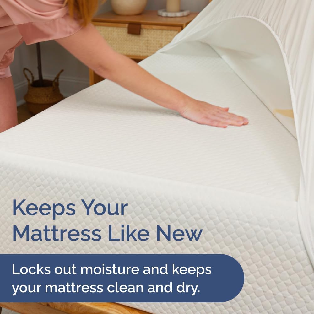 Waterproof Mattress Protector King Size - Premium Fitted Terry Cover - Noiseless, Soft, Cooling & Breathable - Secure Fit up to 16” Deep Pockets - Durable, Machine Washable and Wrinkle-Free - White