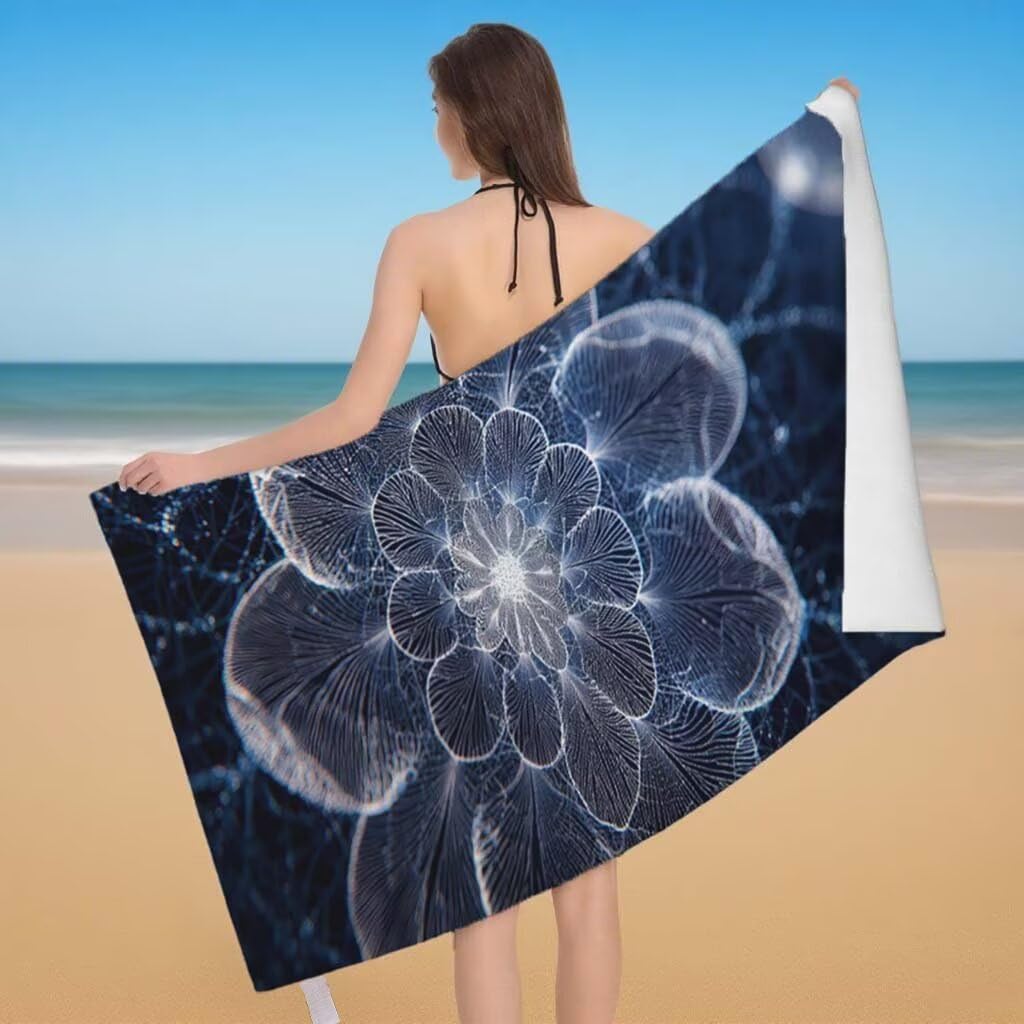 Telo Mare XXL 220x100cm/35x70cm, 2 Set Telo Mare Microfibra Sogno Asciugamano Palestra Uomo, Antisabbia, Leggero, Asciugatura Rapida, Teli da Spiaggia Grandi Accessori per Camping Natation Yoga E-93