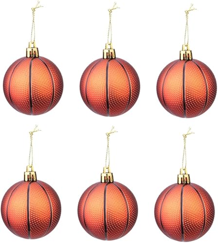 6 piezas irrompibles adornos deportivos de Navidad accesorios para el hogar, béisbol interior, mini árbol de Navidad, decoración de Navidad, caja de