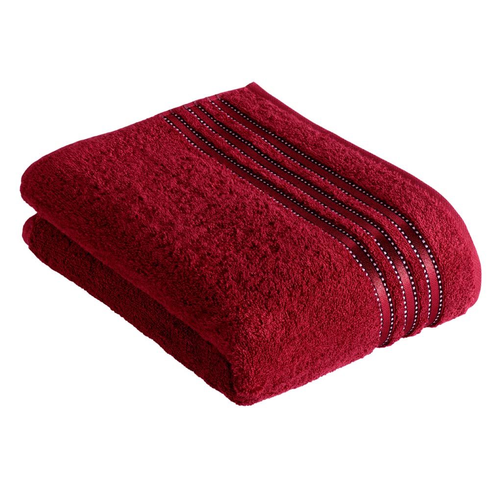 Vossen Cult de Luxe Serviettes, Coton mélangé, Rouge, 67 x 140 cm