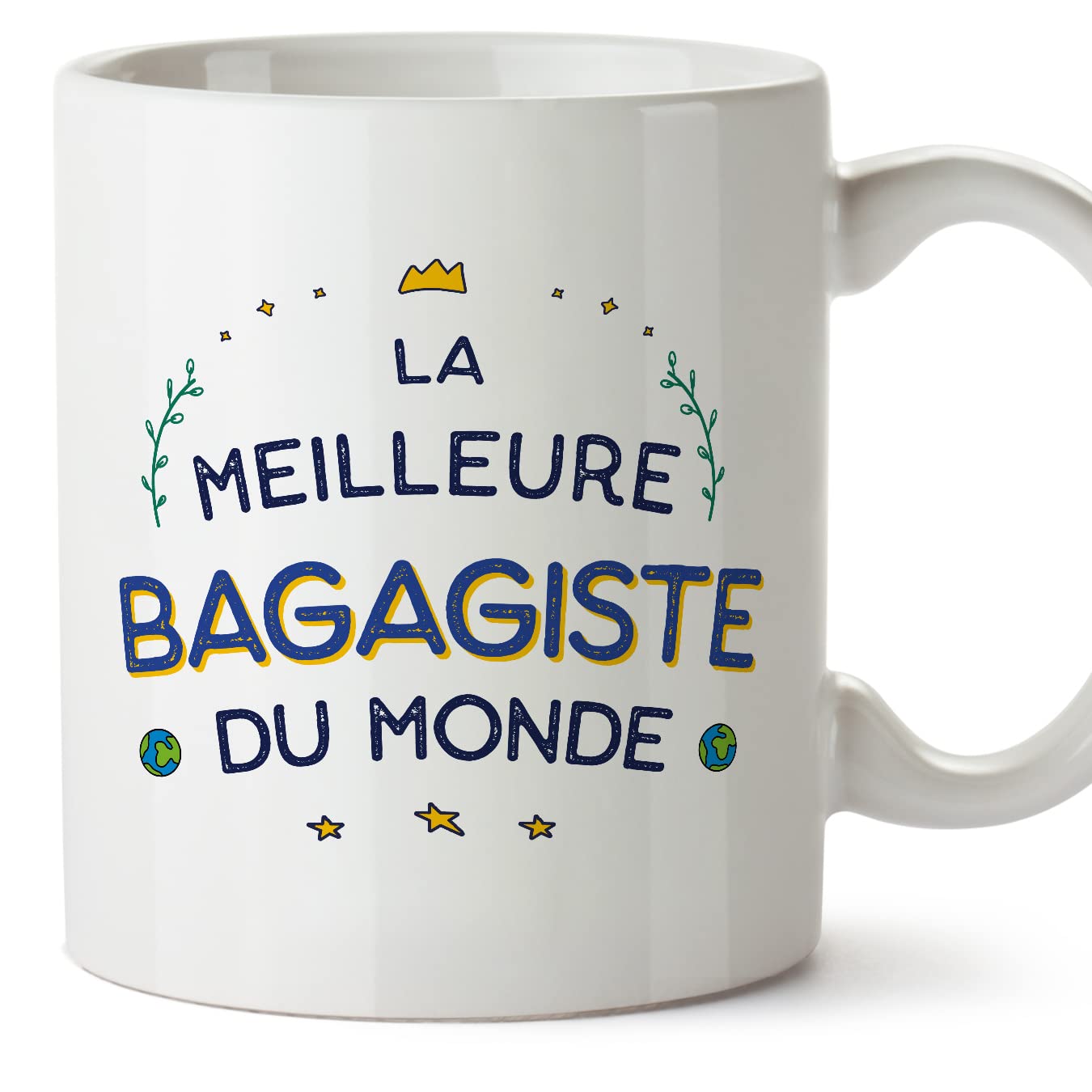 MUGFFINS Porter Woman Mug - in French - Meilleur du Monde - Funny Gift for Colleagues - Ceramic 11oz Mug