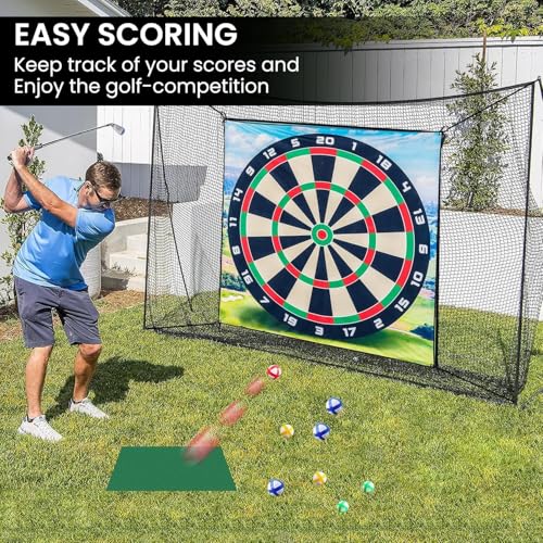 Golf Chip Game Set, Dart Pattern Golf Game Mat with 16 Balls, Training Aid Equipment Indoor Outdoor for Adults Kids (180 * 180cm) - Image 3