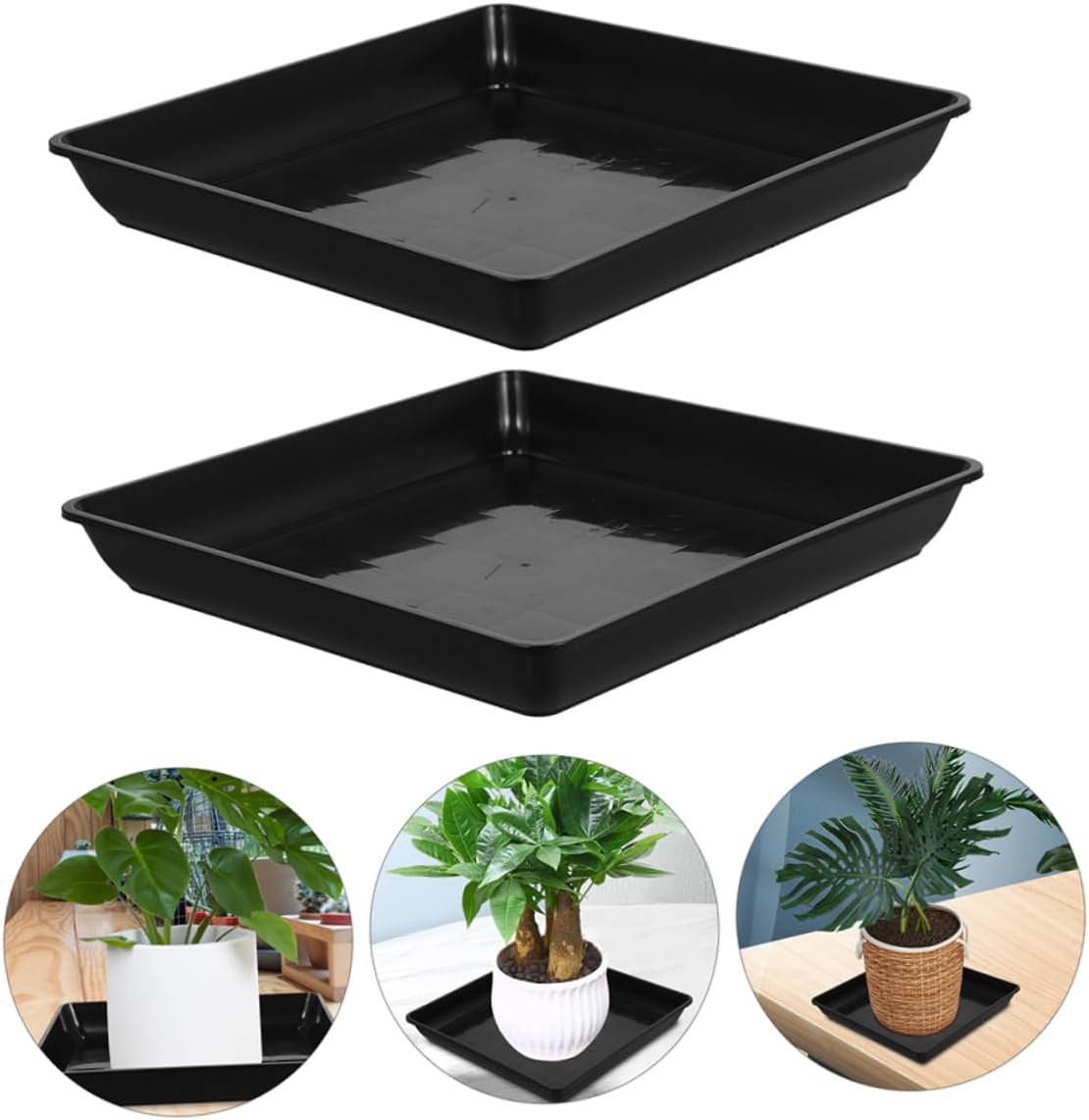 3pcs Heavy Duty Plant Saucer Plastic Drip Tray for Indoor and Outdoor Flower Pots No Easy to Clean Multi Options Sturdy Base for Moisture Control