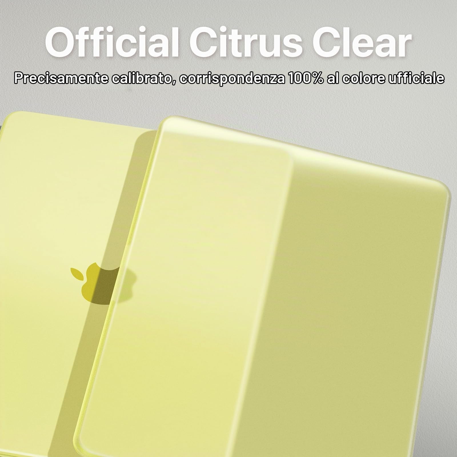 Soonjet Custodia per MacBook Neo 13" 2026 | Citrus Clear ufficiale | antigraffio e impronte digitali | Cover rigida gialla per laptop + copertura per tastiera per Mac modello A3404 | Ideale per studio
