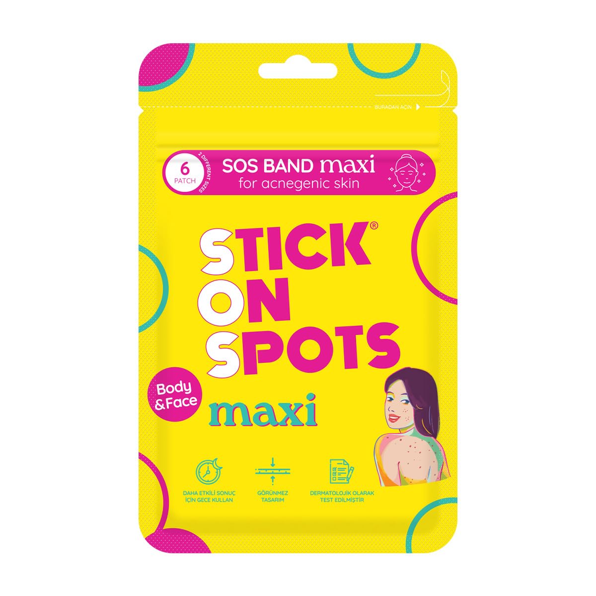 STICK ON SPOTS SOS Band Maxi Akne Bandı 6 Parça