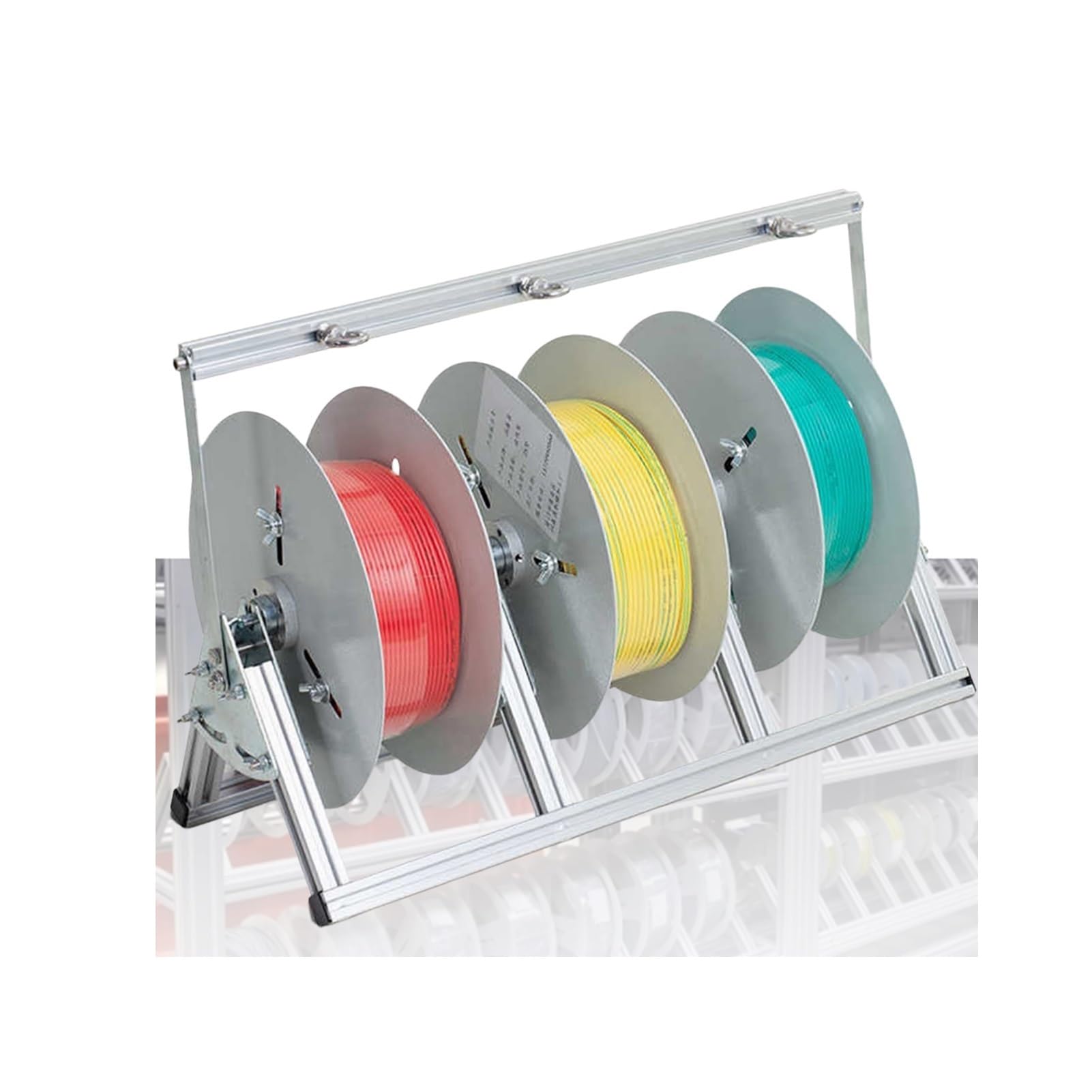 WDSOPK Wire Spool Rack,Multiple Axle Cable Caddy,Portable Wire Rack Dispenser,for Electrical Industrial (3 Rods Wire)