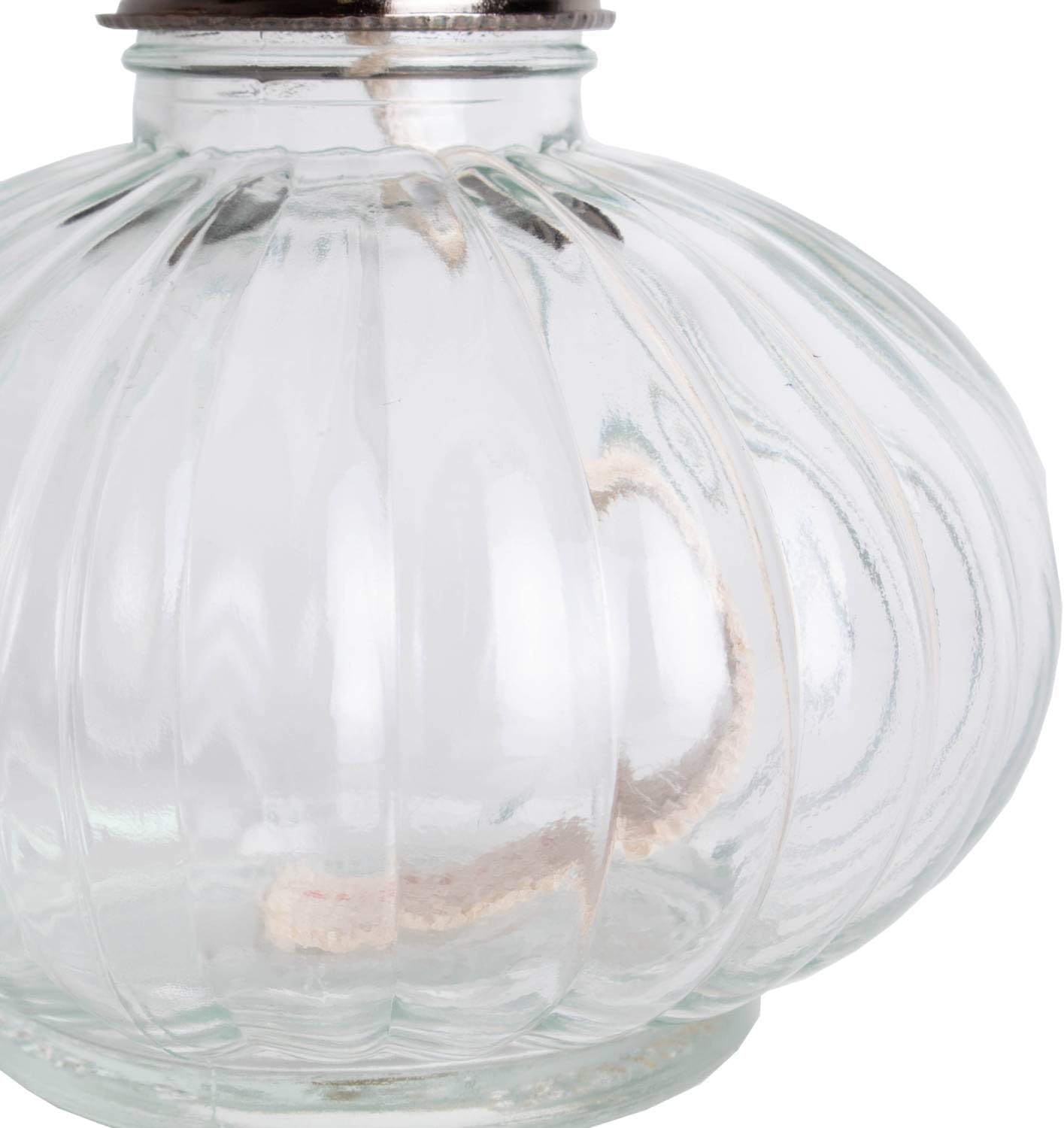 Lehman's Rayo Ellipse Oil Lamp, Indoor Non-Electric Lighting for Everyday or Emergencies, Clear Glass Font and Chimney, Silver-Plated Burner, 13 inches