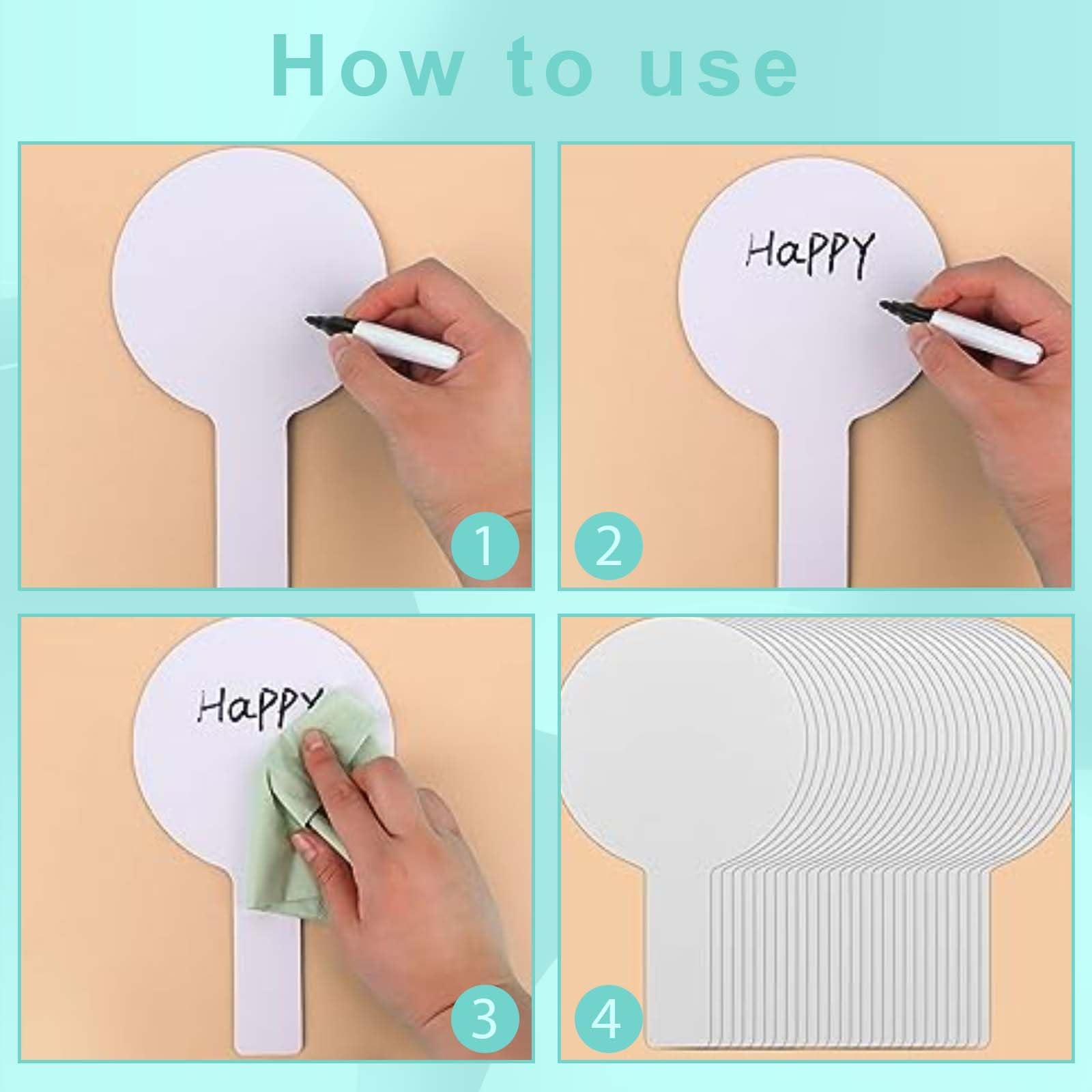 26 piezas Paletas de subasta, 23*13CM, Pizarras blancas pequeñas, Mini pizarras blancas portátiles, Mini pizarras blancas de doble cara, tablero de subasta para estudiantes, aulas, juegos de votación