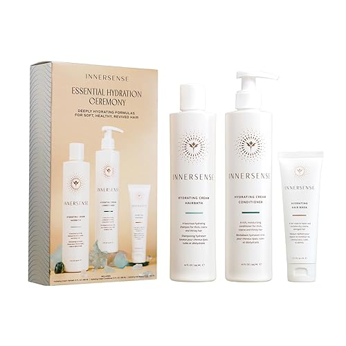 INNERSENSE - Ceremonia de hidratación esencial  Crema hidratante para el cabello + acondicionador (10 onzas cada una) + mascarilla capilar (2 onzas)