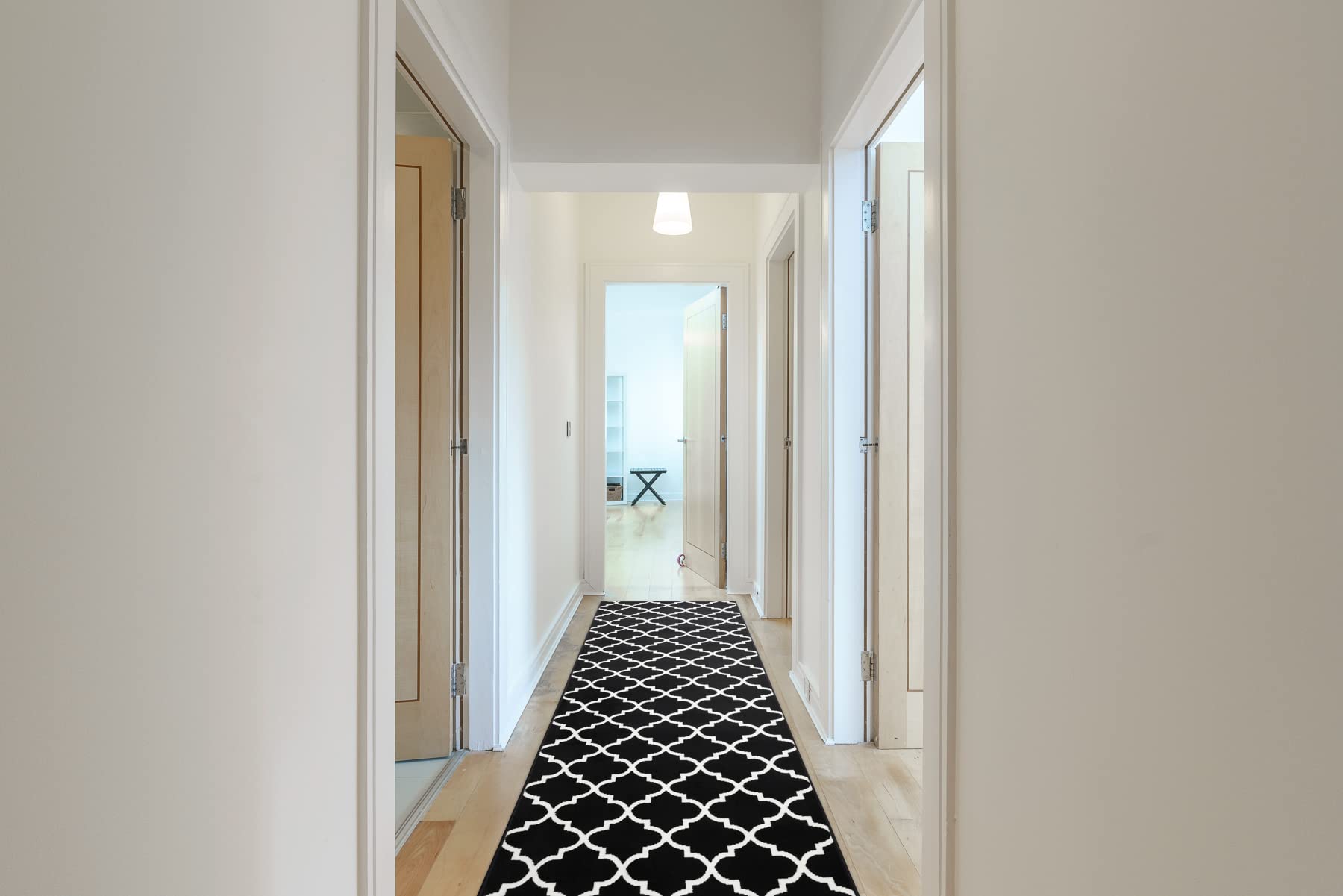 Läufer BCF MORAD Trelis Marokkanisches Spalier schwarz / creme 80x320 cm