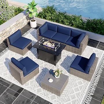 outdoor sectional with fire pit